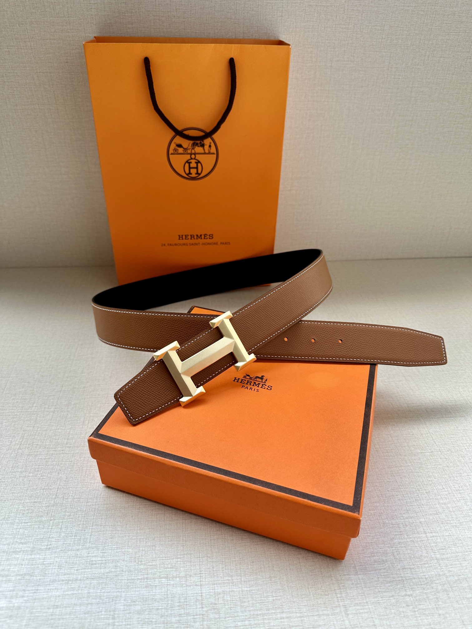 Hermes.爱马仕男款3.8cm精