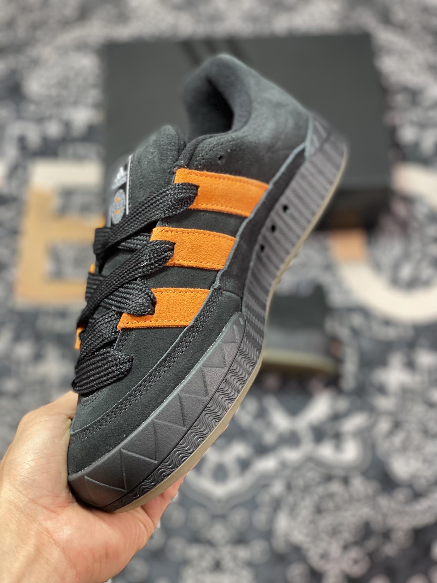 220 JamalSmith x Adidas Adimatic Low”Black/Orange“马蒂奇系列低帮板鞋“翻毛黑橙”GX8976