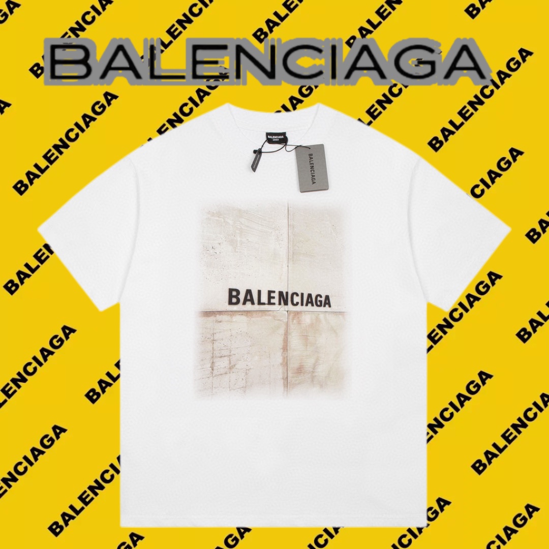 Balenciaga Abbigliamento T-Shirt Stampa Unisex Cotone Maniche corte