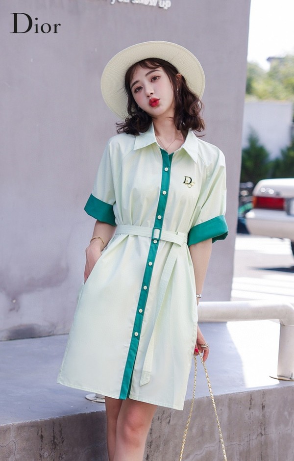 Dior Clothing Dresses Polo Shirts & Blouses Green Pink Purple Cotton Summer Collection Fashion