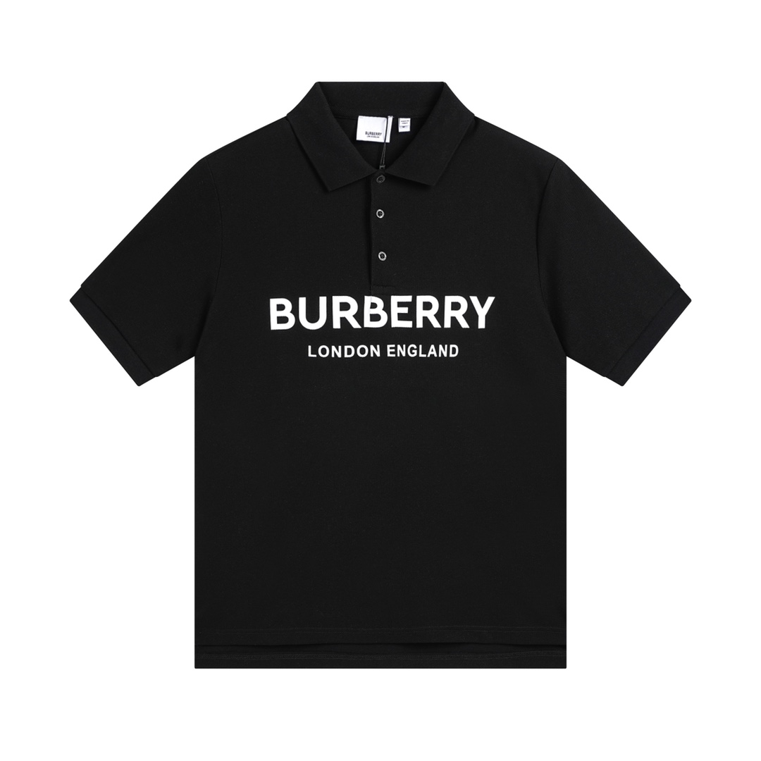 180 Burberry/巴宝莉 经典字母印花LOGO短袖polo衫