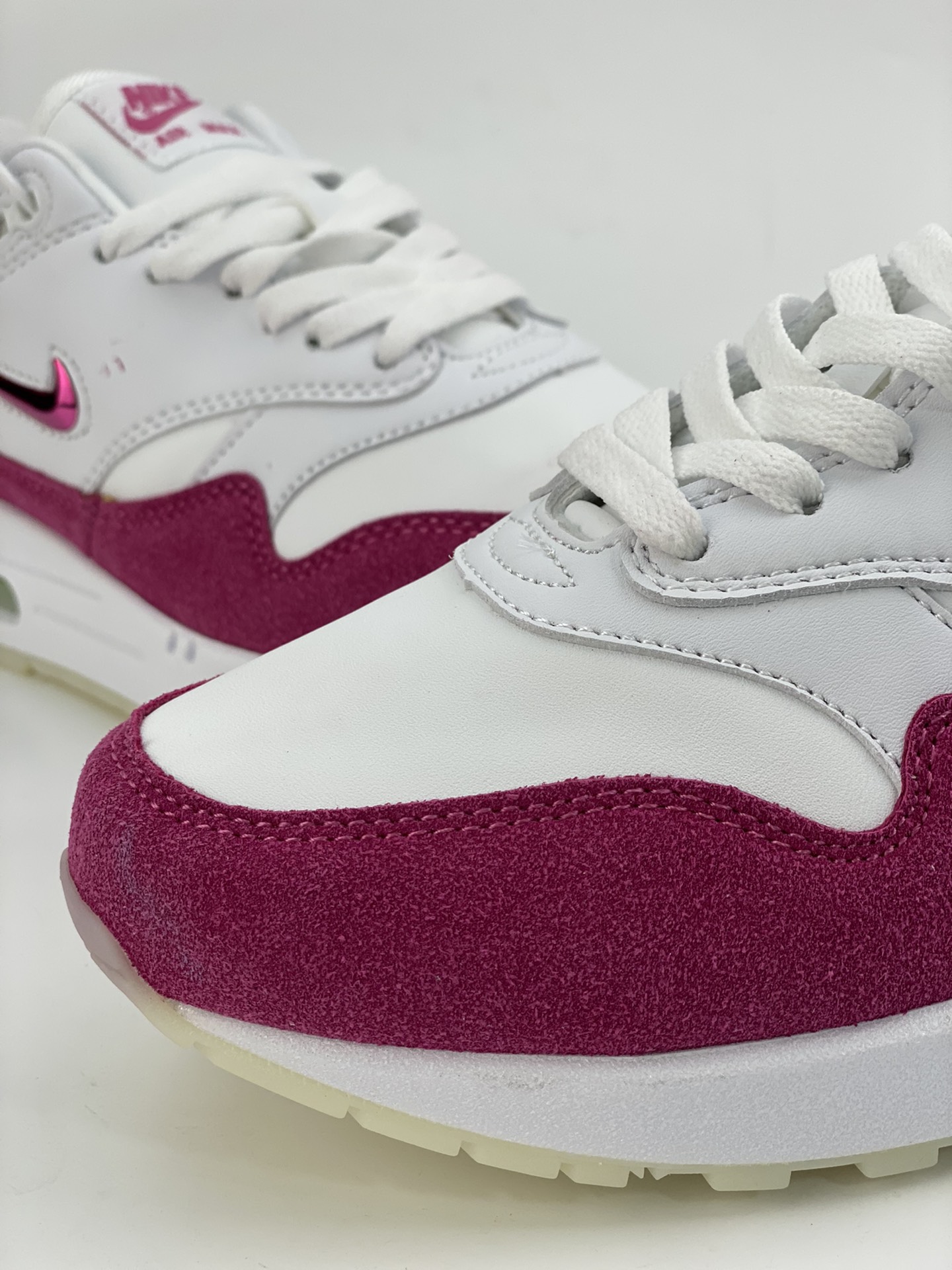 Nike Air Max 1 JW rose red small hook retro casual running shoes 918354-006