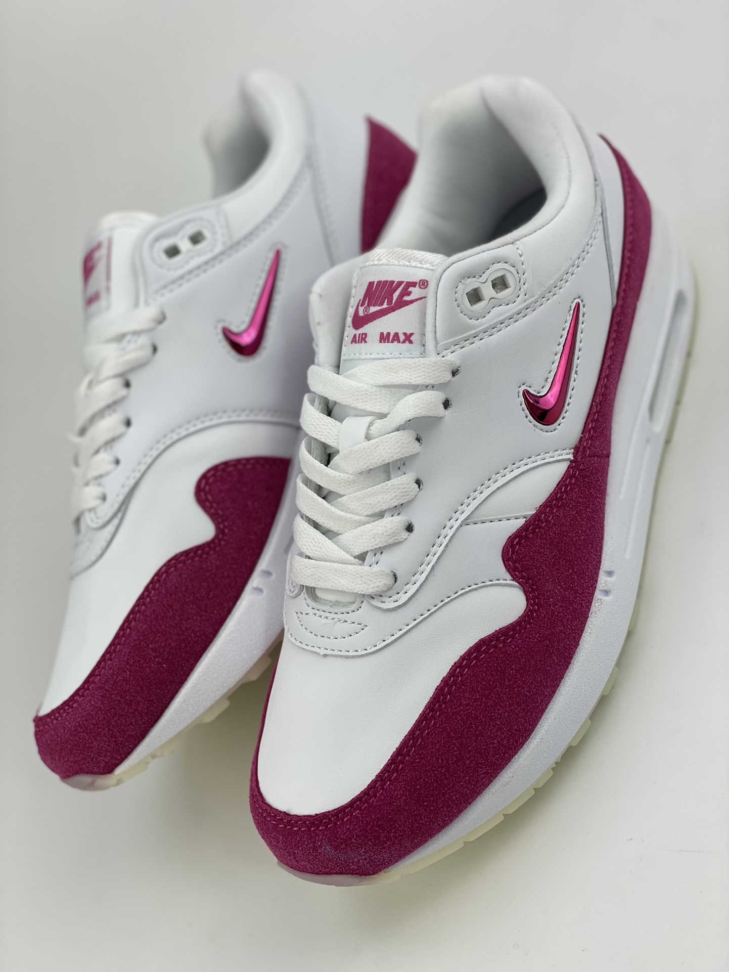 Nike Air Max 1 JW rose red small hook retro casual running shoes 918354-006