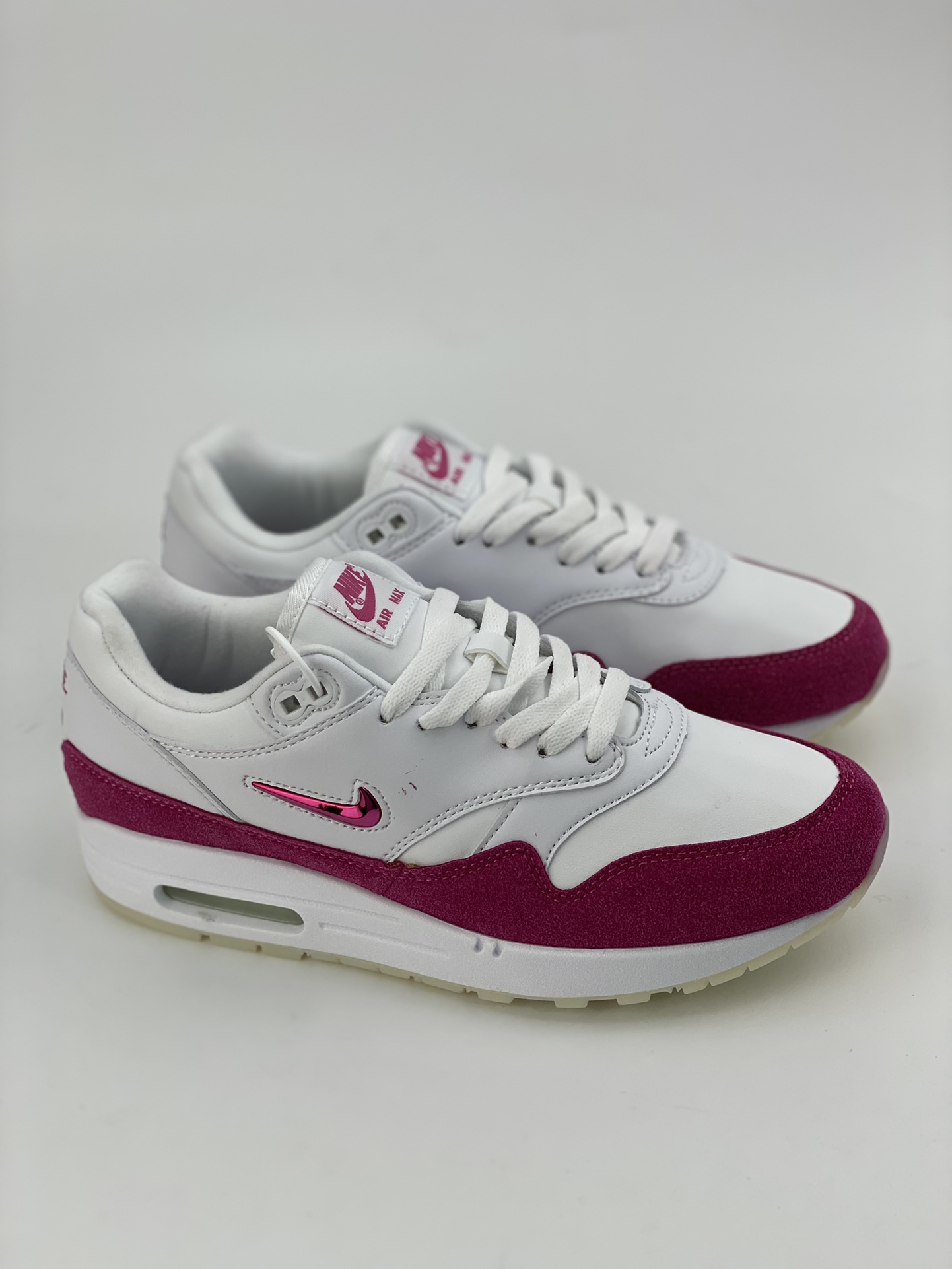 Nike Air Max 1 JW rose red small hook retro casual running shoes 918354-006