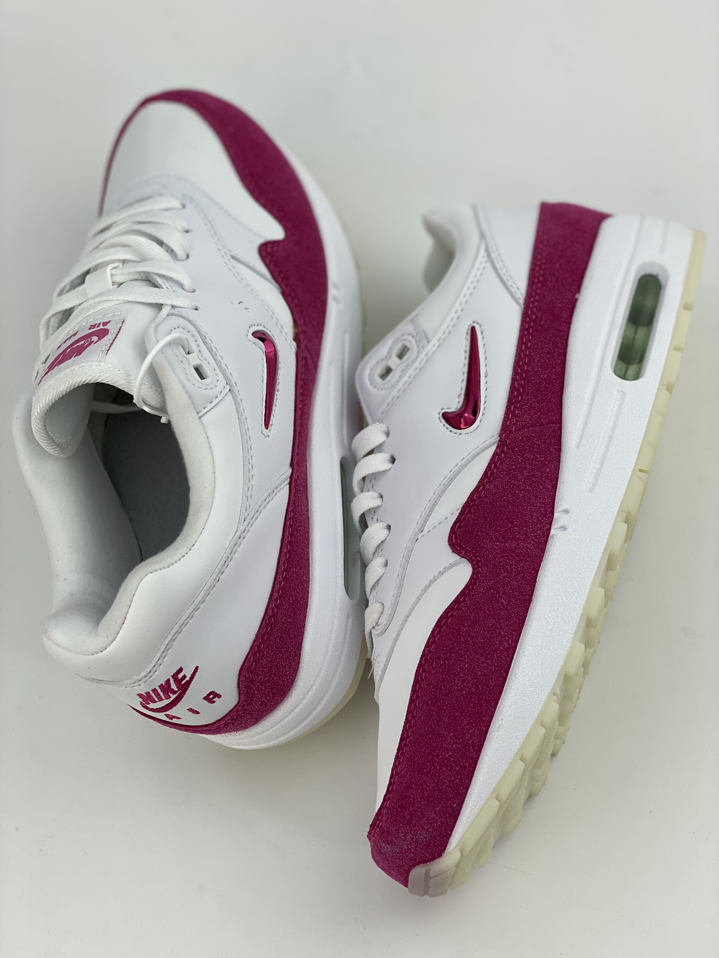 Nike Air Max 1 JW rose red small hook retro casual running shoes 918354-006