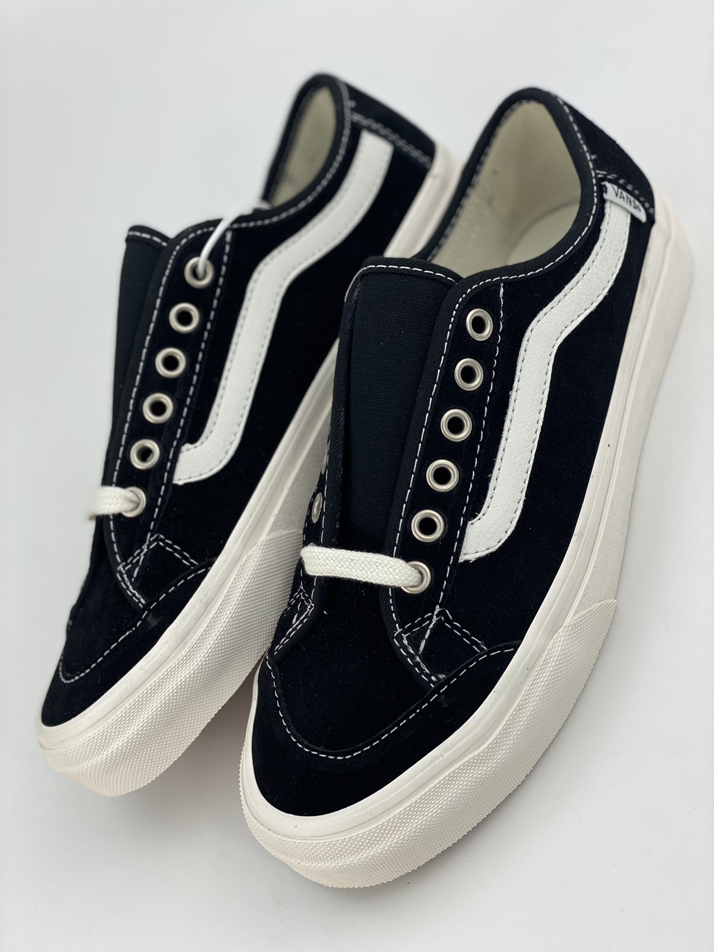 VANS BLACK BALL SF Quan Zhilong half-moon toe black canvas shoes for men and women couples shoes