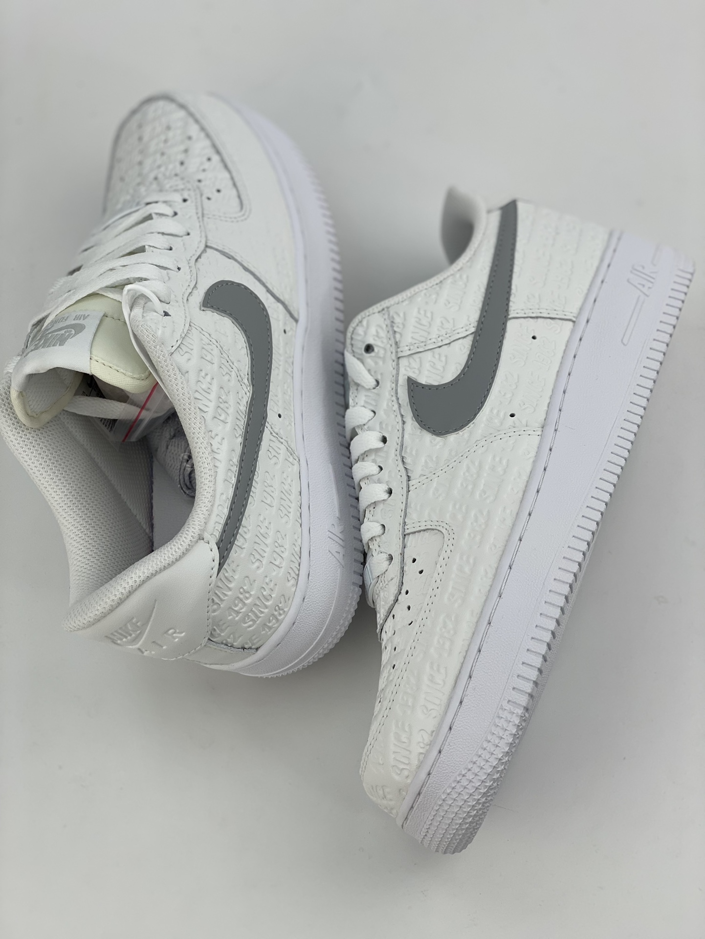 Nike Air Force 1 Low 07 white gray embossed print FJ4823-100