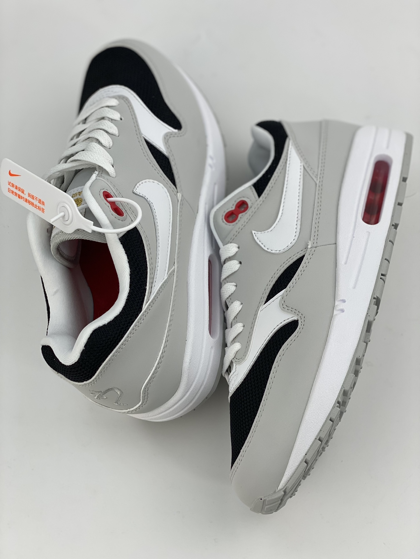 Nike Air Max 1 JW replica white and gray pure original version retro casual running shoes FD9081-001