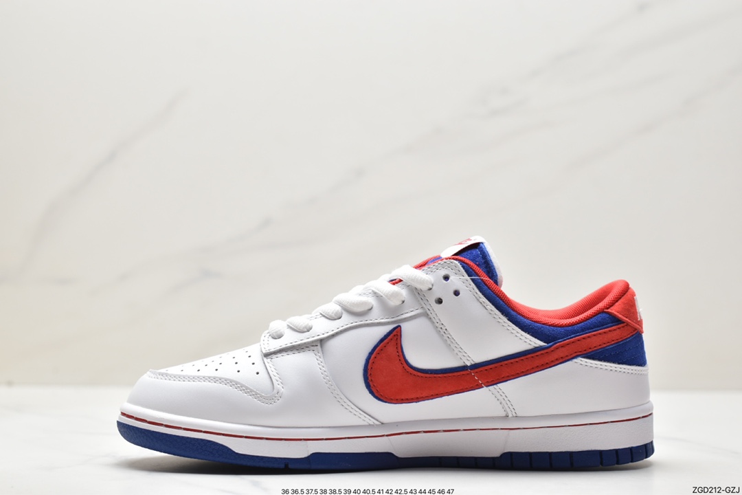 板鞋, Nike Dunk Low, Nike Dunk, NIKE, FR2022 668, Dunk Low, Dunk - 耐克 Nike Dunk Low 世界杯限定 防滑耐磨 低帮休闲运动板鞋 白红蓝 FR2022 668