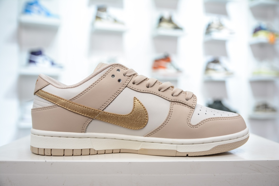 Cost-effective Nike Dunk Low ”Gold Swoosh” Milk Tea Gold Hook DX5930-001