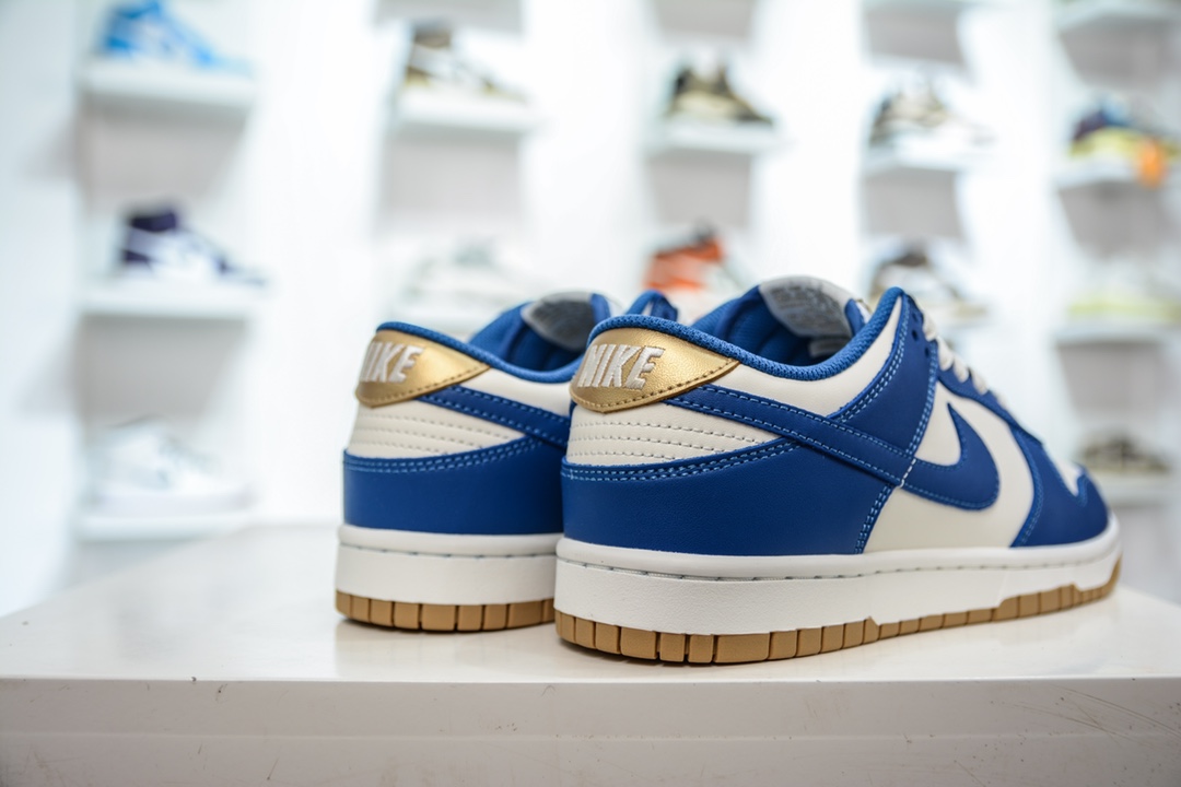 180 性价比 Nike Dunk Low 白蓝金 低帮休闲运动板鞋FB7173-141