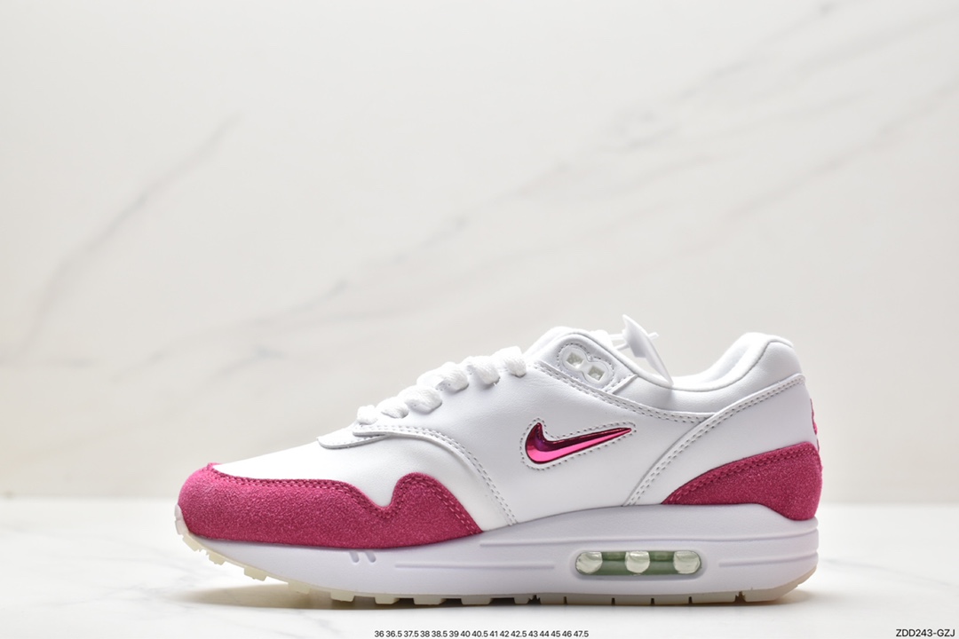 跑鞋, Nike Air Max 1, Nike Air Max, Nike Air, NIKE, Air Max 1, Air Max, 918354-006 - 耐克 Nike Air Max 1 复古百搭 气垫缓震 低帮 休闲运动慢跑鞋 白粉 918354-006