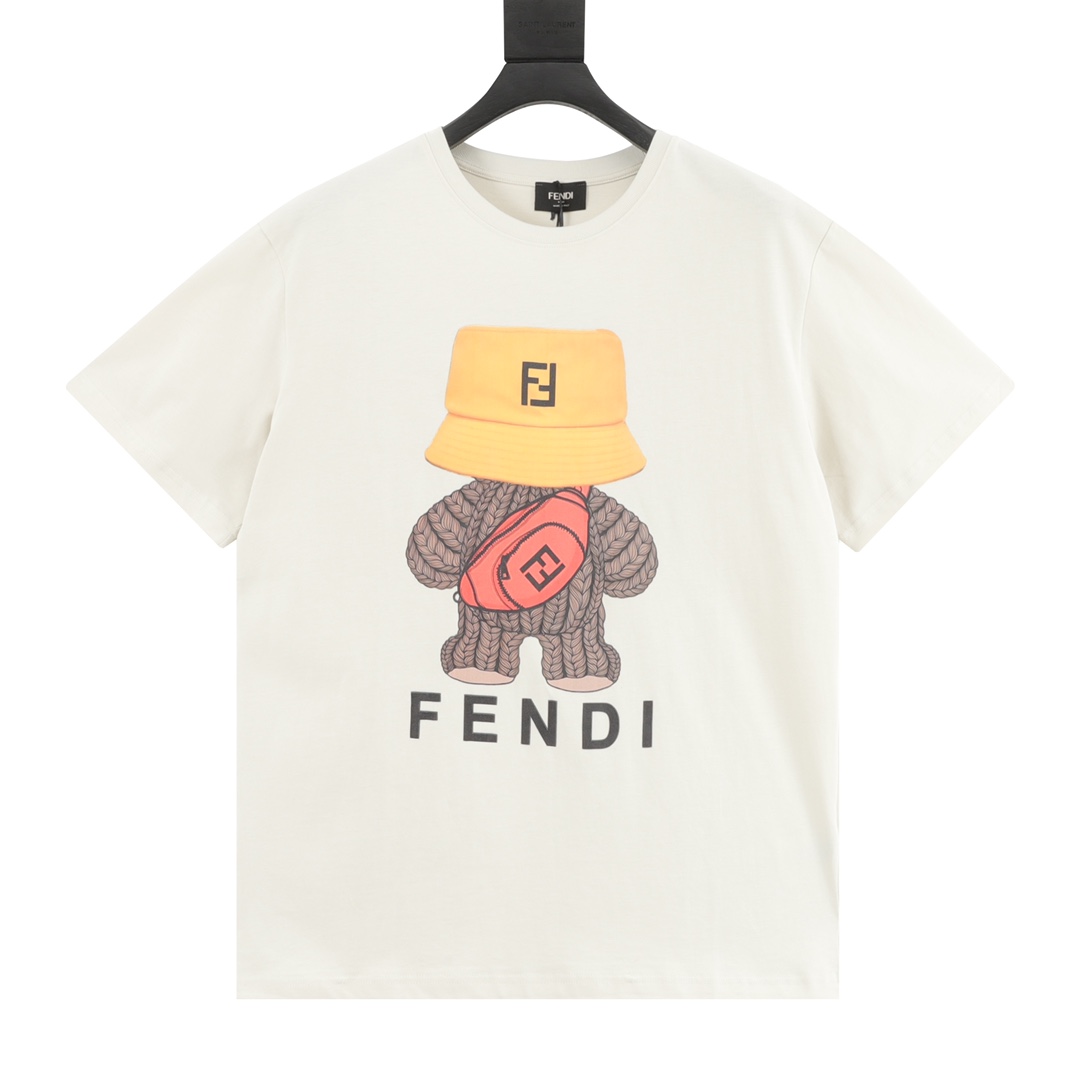 Fendi/芬迪 卡通熊印花短袖T恤