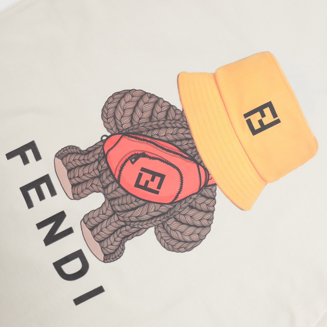 Fendi/芬迪 卡通熊印花短袖T恤