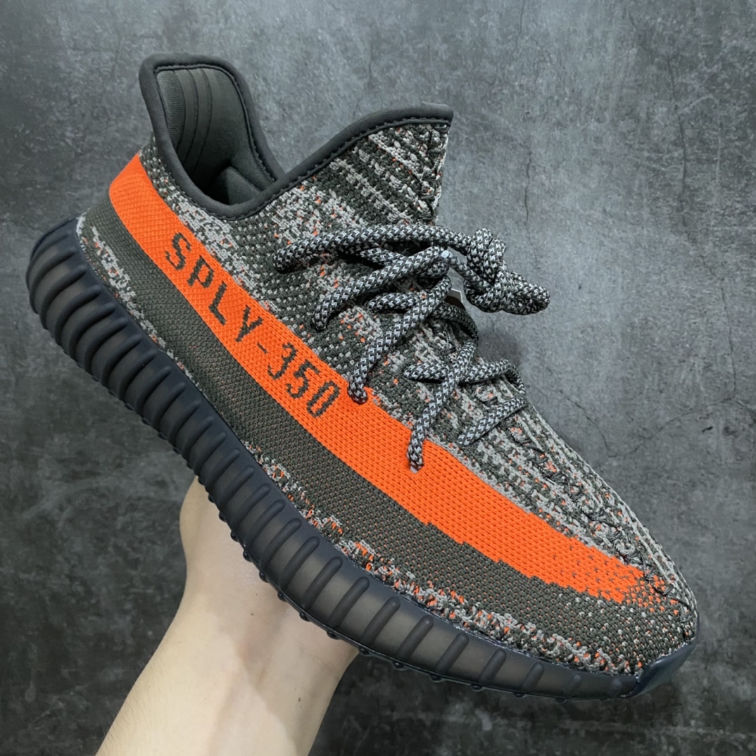 [W1 Version] Yeezy350v2 Gray Orange 3.0 Angel Shoelace Reflective Version HQ7045