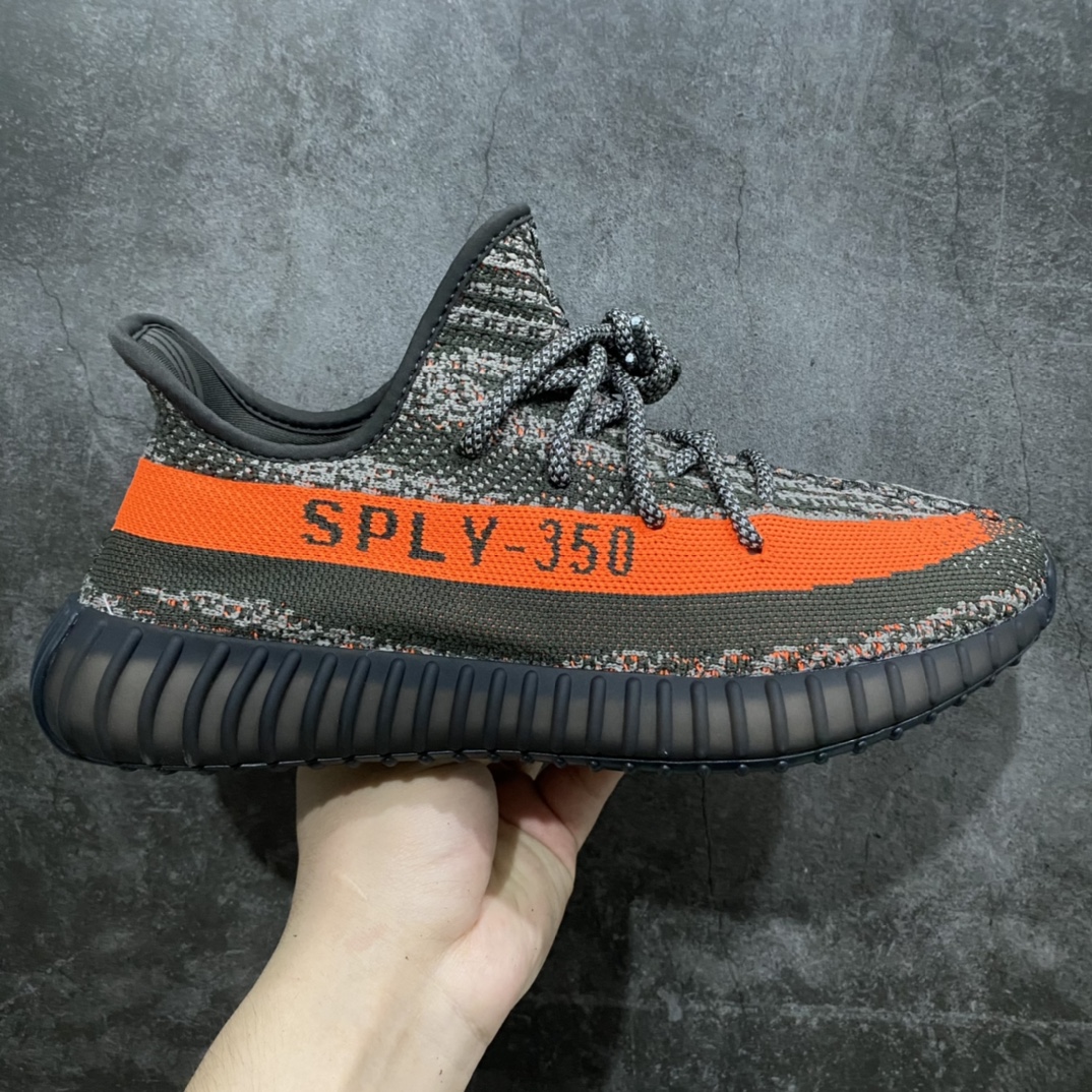 [W1 Version] Yeezy350v2 Gray Orange 3.0 Angel Shoelace Reflective Version HQ7045