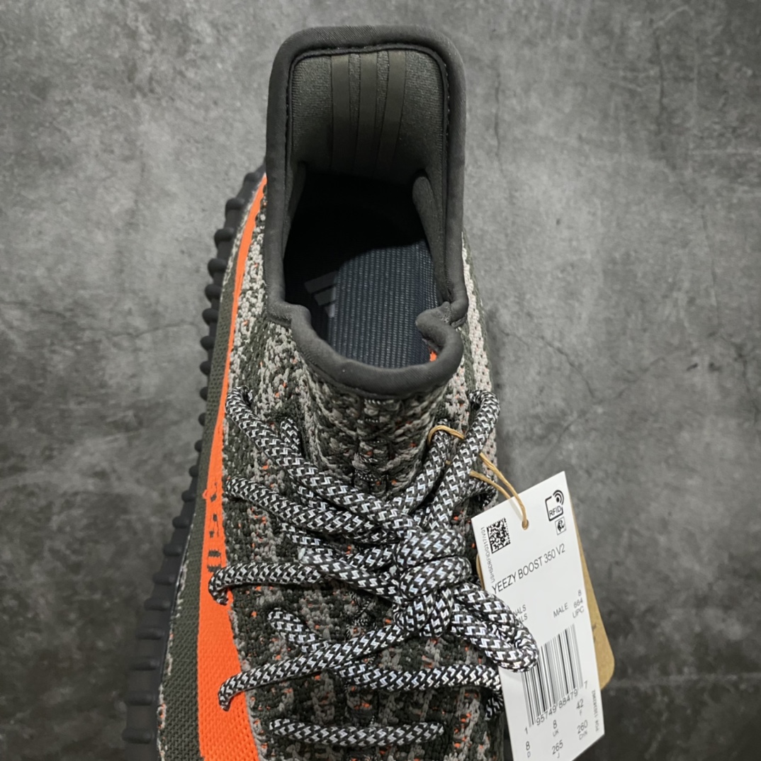 [W1 Version] Yeezy350v2 Gray Orange 3.0 Angel Shoelace Reflective Version HQ7045