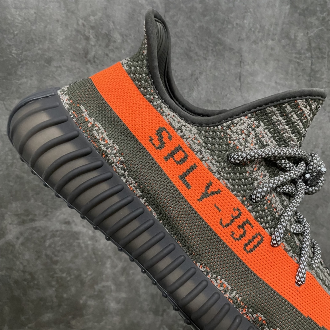 [W1 Version] Yeezy350v2 Gray Orange 3.0 Angel Shoelace Reflective Version HQ7045