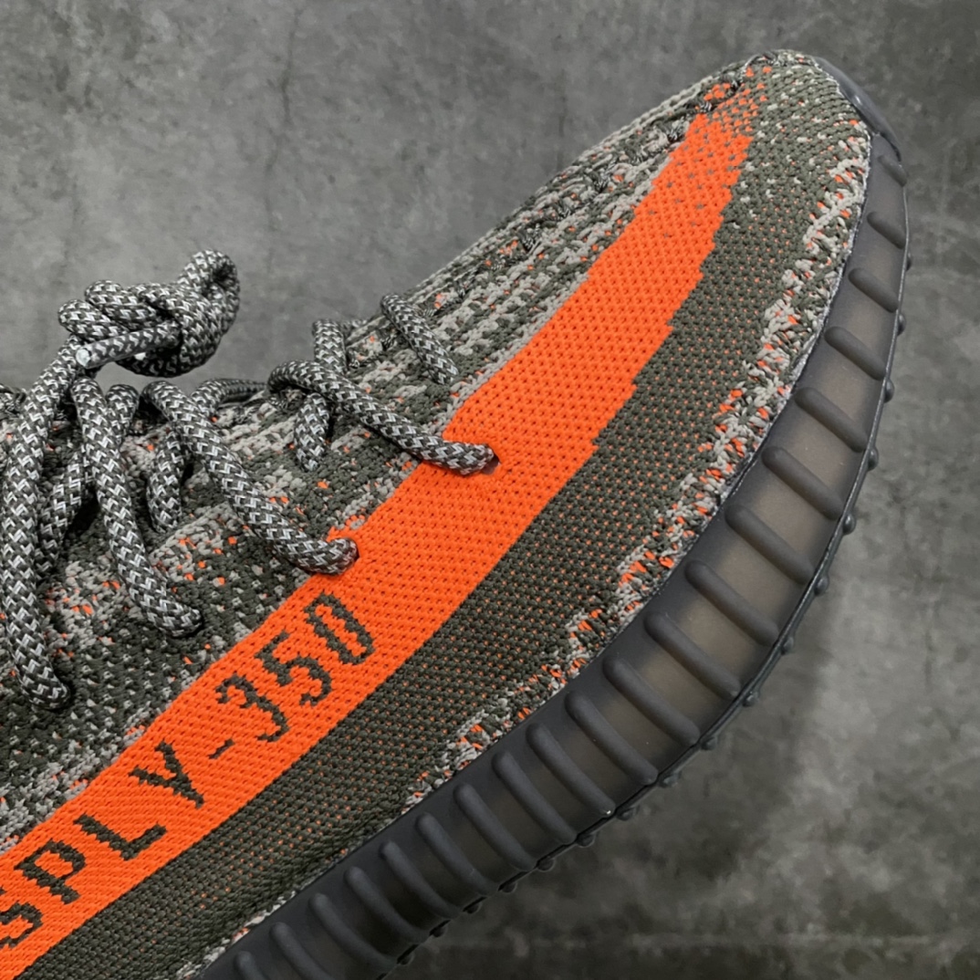 [W1 Version] Yeezy350v2 Gray Orange 3.0 Angel Shoelace Reflective Version HQ7045