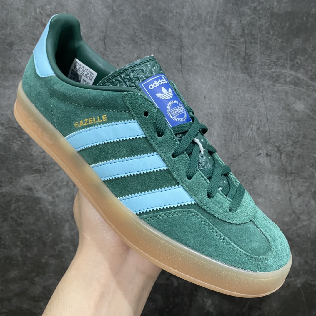 Adidas Originals Gazelle Indoor Green Clover Retro Casual Non-Slip Wear-Resistant Low-top Sneakers IG9979