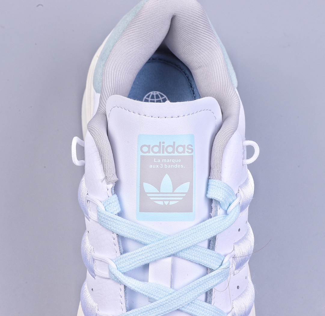 200 Adidas SuperStar BONEGA W 厚底增高贝壳头运动板鞋 浅蓝色 GX4352