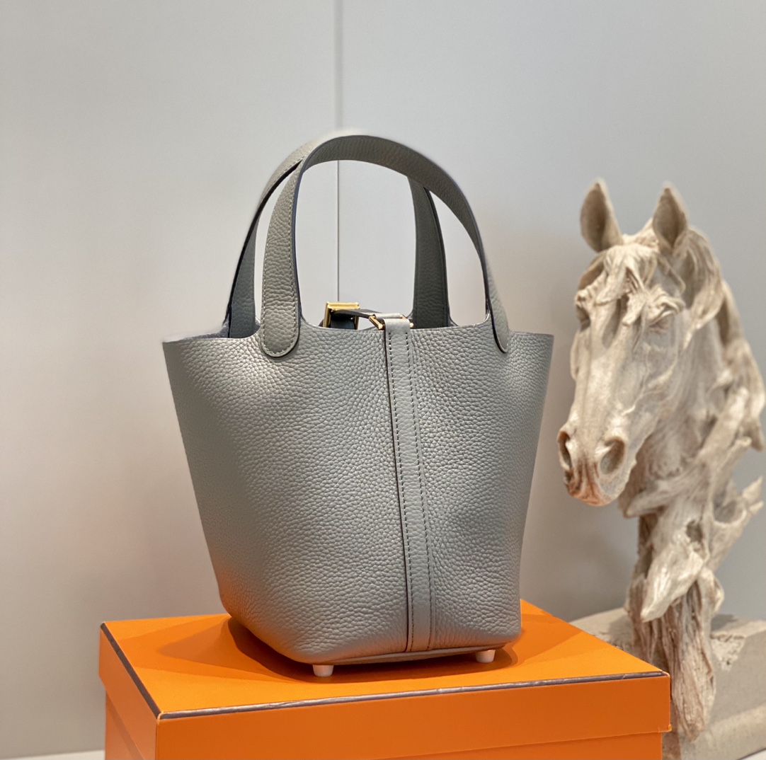 Hermes Picotin Lock 18 Bag in Nuage Grey Leather with Gold Hardware 5 i1687320707 7436 3
