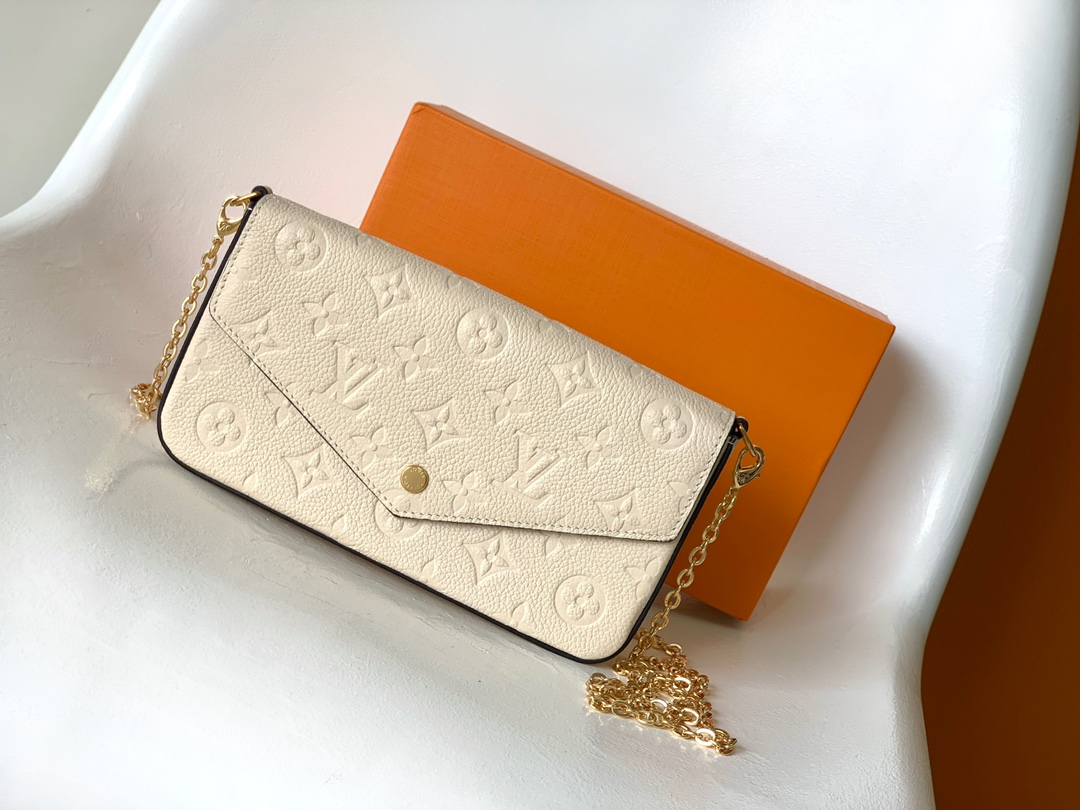 Louis Vuitton Felicie Cream Chain Pochette