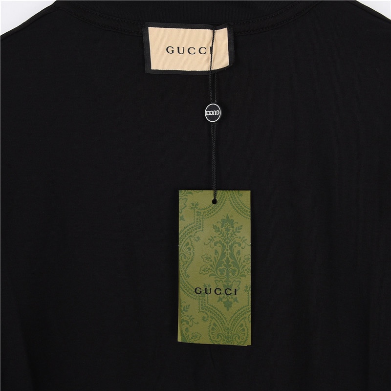 Gucci/古驰 23ss 互扣双G 及字母印花短袖T恤