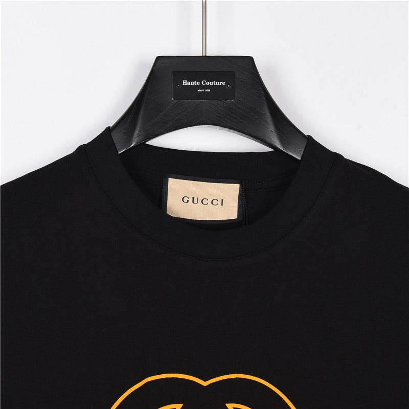 Gucci/古驰 23ss 互扣双G 及字母印花短袖T恤