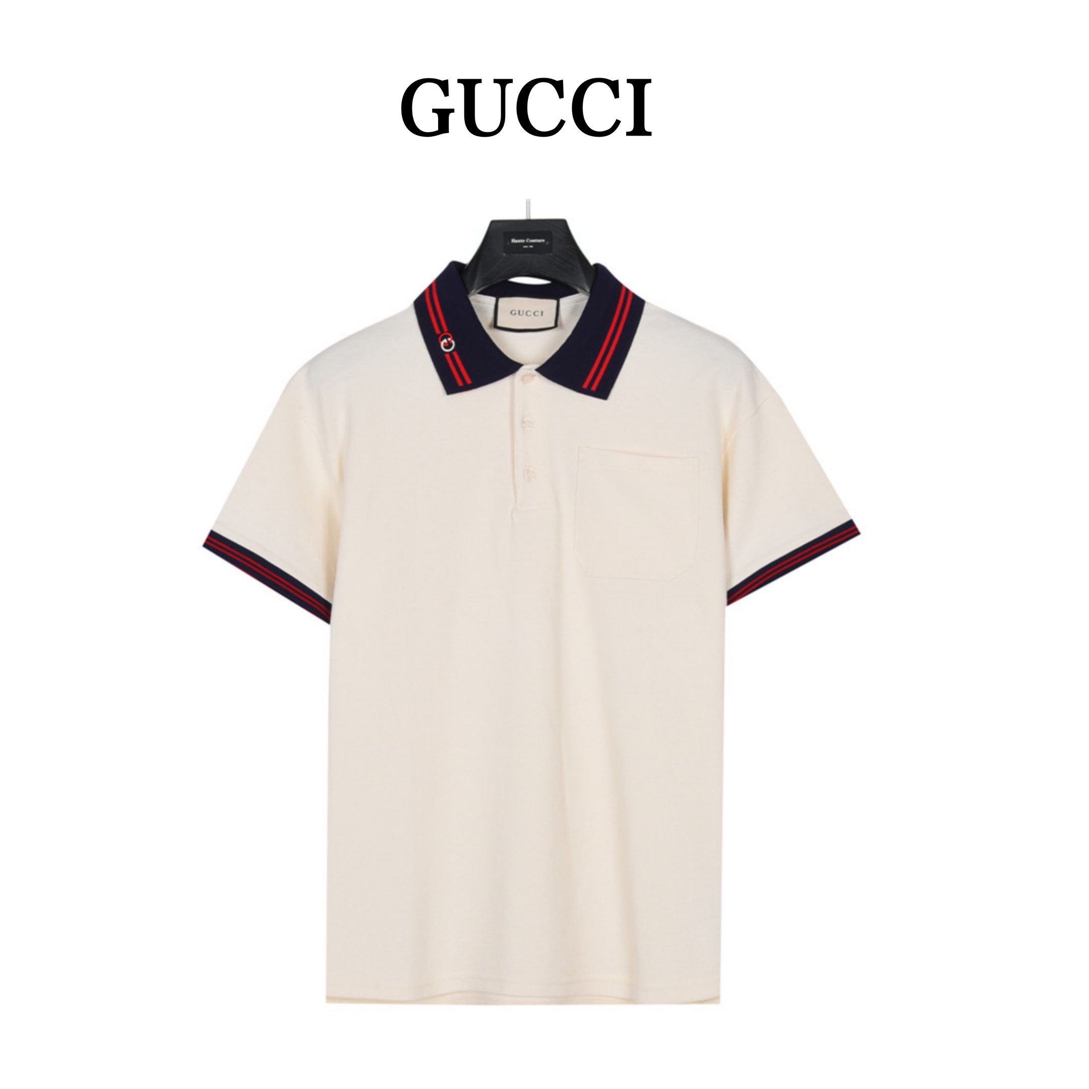 Gucci/古驰互扣式双G珠地棉Polo衫 古