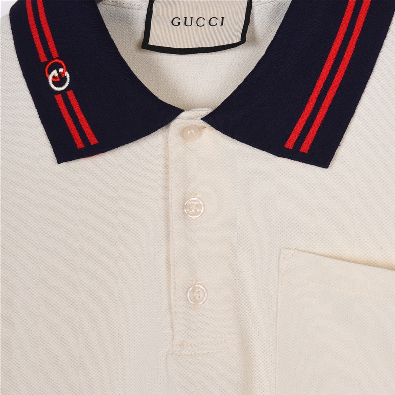 Gucci/古驰互扣式双G珠地棉Polo衫 古