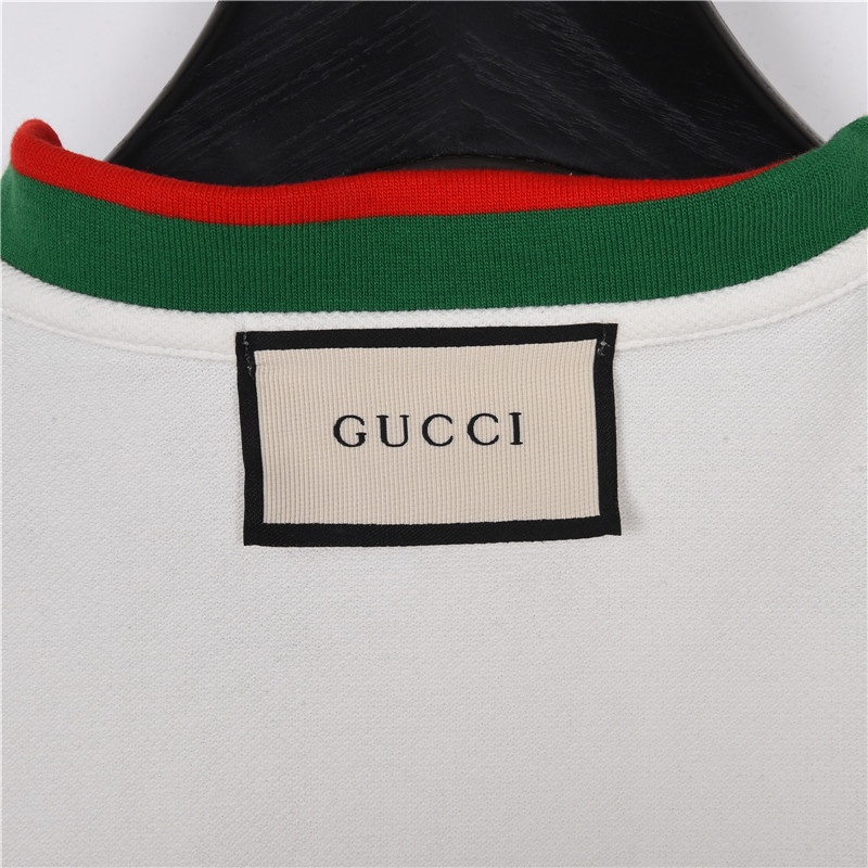 Gucci/古驰 23ss 彩条领logo刺绣Polo衫