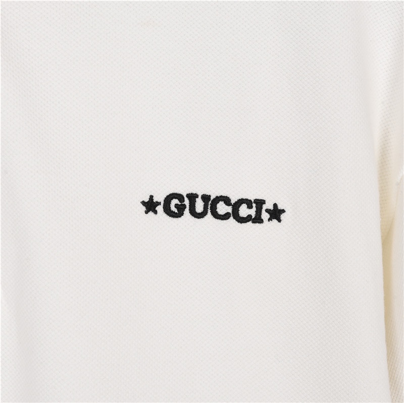 Gucci/古驰 23ss 彩条领logo刺绣Polo衫