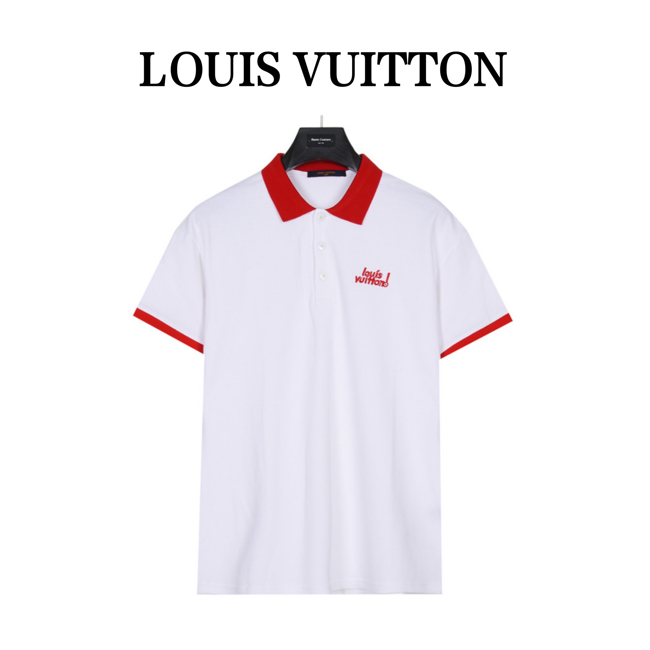 Louis Vuitton/路易威登 感叹号logo刺绣拼色Polo衫