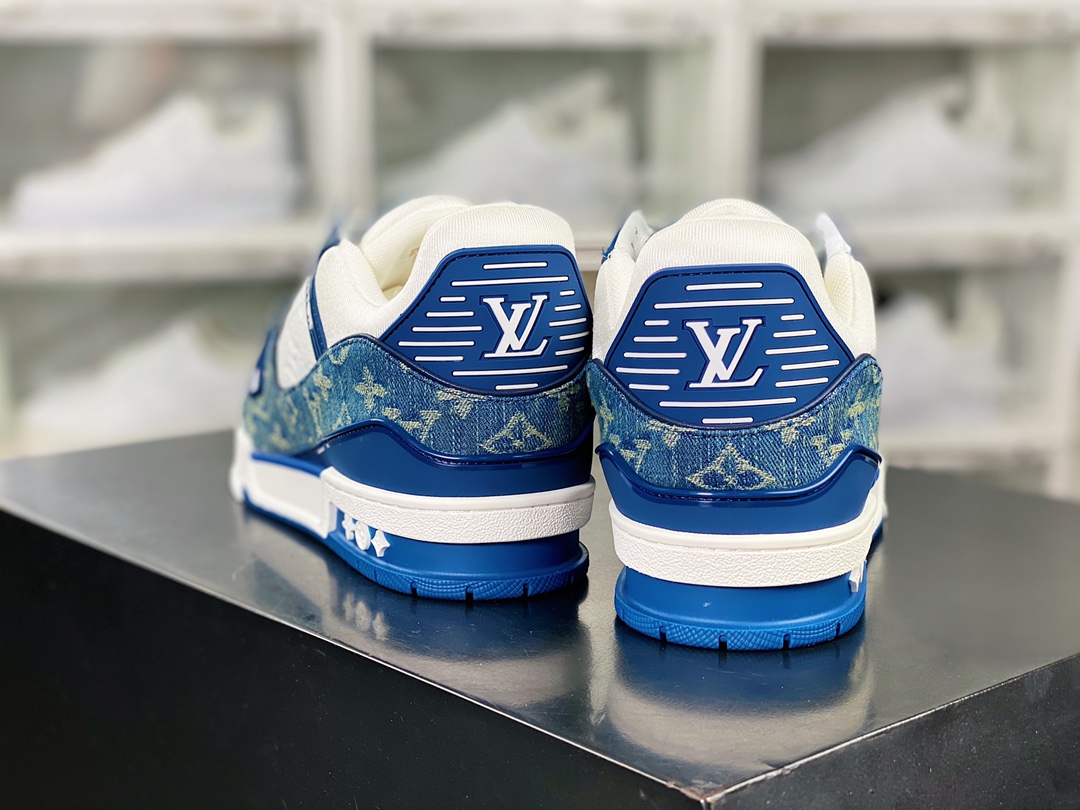 [LV Louis Vuitton] Vuitton Trainer Sneaker Low low-top retro casual sports culture versatile basketball sneakers