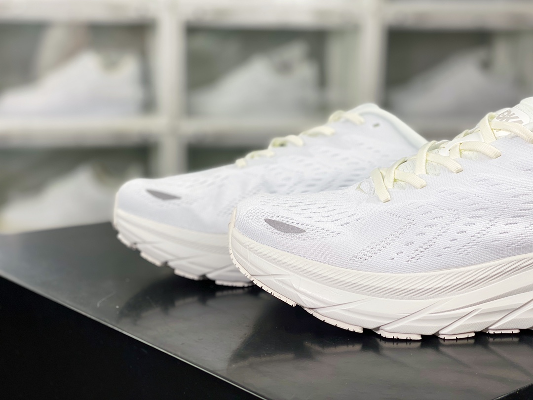 [HOKA] One One Clifton 8 Low Clifton 8th generation series low-cut thick-soled mesh lightweight jogging shoes ”mesh all white” 1119394/WWH