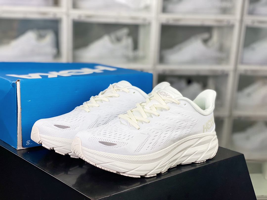 [HOKA] One One Clifton 8 Low Clifton 8th generation series low-cut thick-soled mesh lightweight jogging shoes ”mesh all white” 1119394/WWH