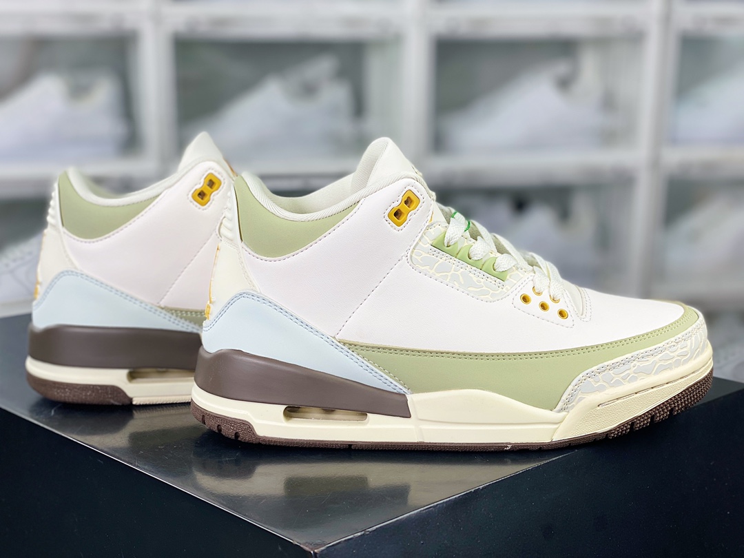 260  Air Jordan 3 Retro”Year of the Rabbit”迈克尔·乔丹AJ3代中帮篮球鞋“皮革白绿兔年”DX6660-800