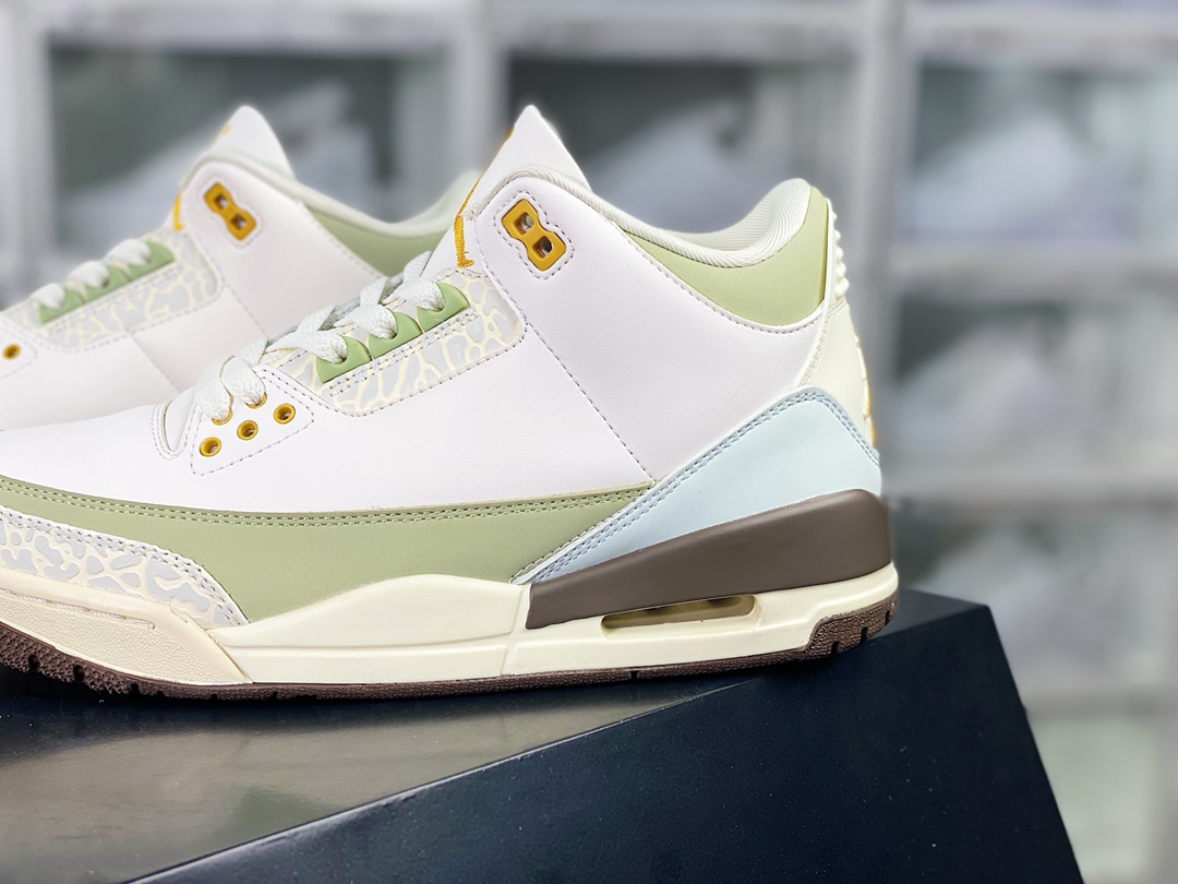 260  Air Jordan 3 Retro”Year of the Rabbit”迈克尔·乔丹AJ3代中帮篮球鞋“皮革白绿兔年”DX6660-800