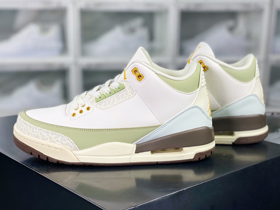 260  Air Jordan 3 Retro”Year of the Rabbit”迈克尔·乔丹AJ3代中帮篮球鞋“皮革白绿兔年”DX6660-800