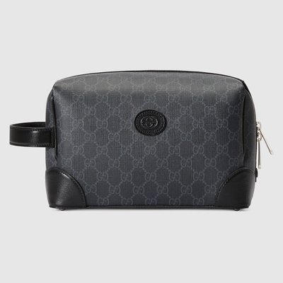 Gucci Cosmetic Bags Black Canvas Nylon GG Supreme
