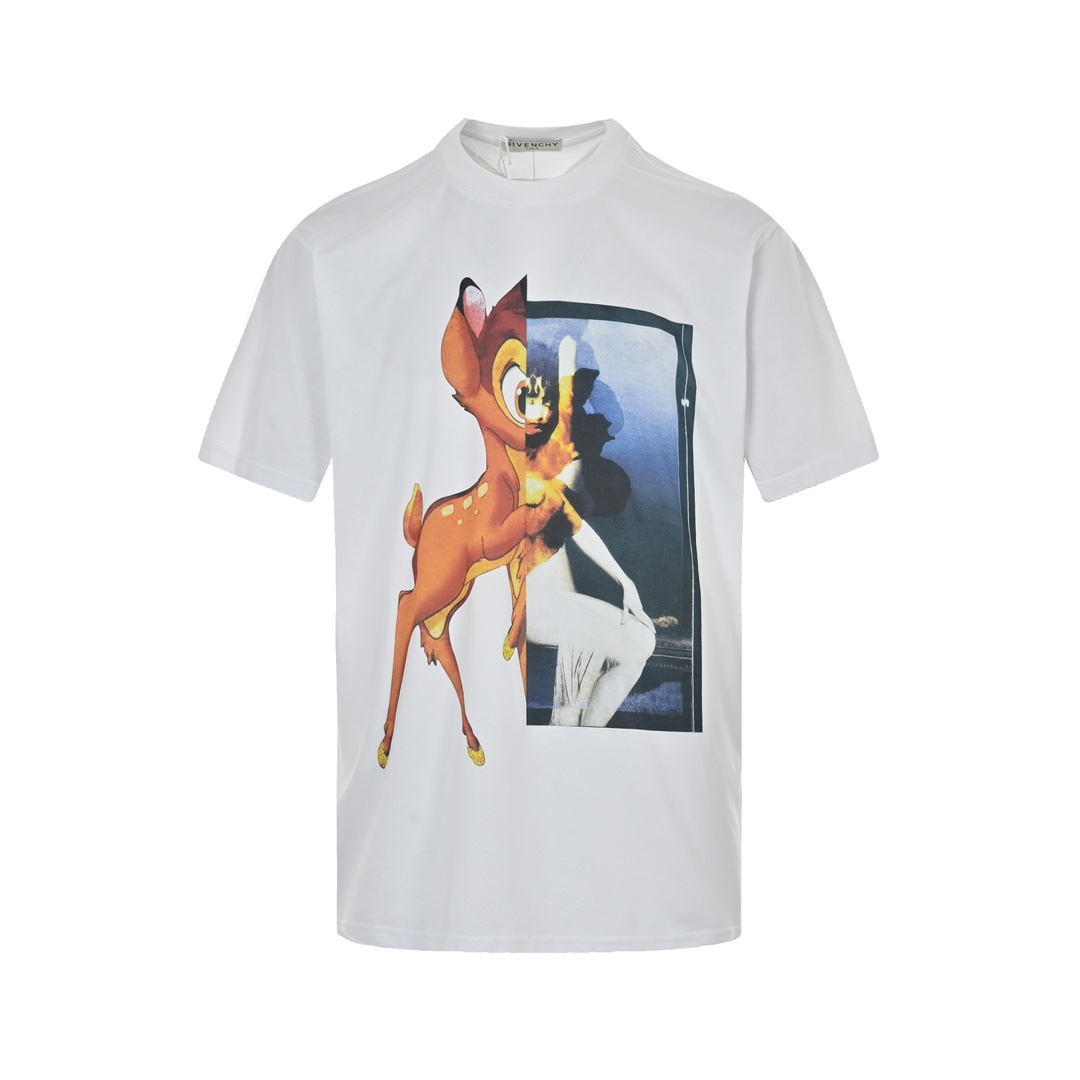 GIVENCHY/纪梵希 23ss 小鹿斑比印花短袖