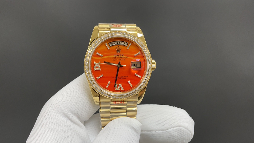 Rolex Watch Gold Red Yellow Day-Date