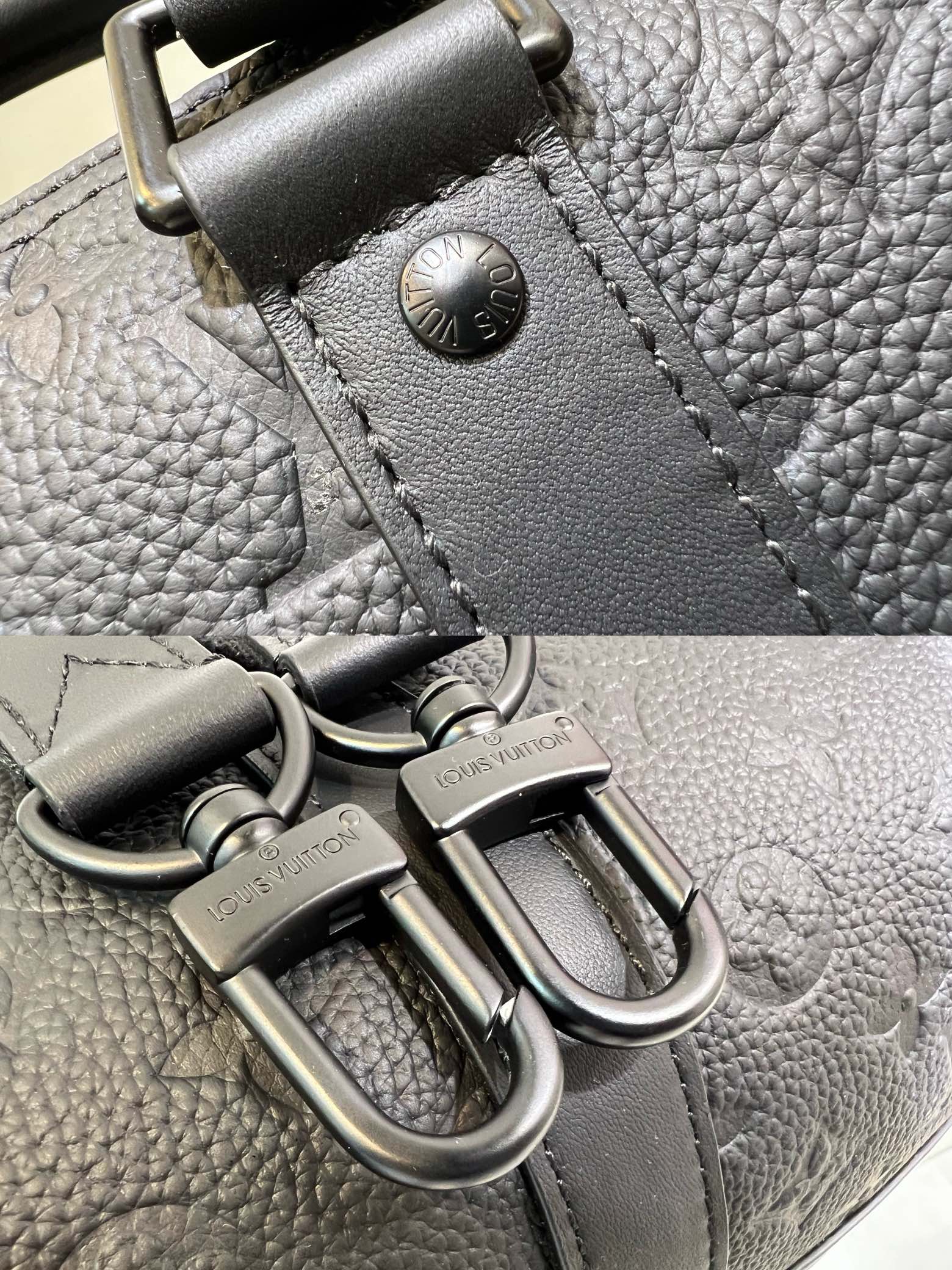 This Keepall 35 travel bag is crafted from Monogram Shadow leather - Bag 7
