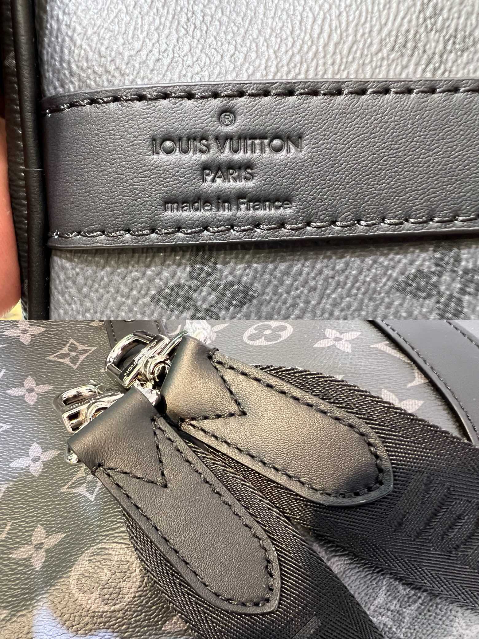 This Keepall 35 travel bag is crafted from Monogram Shadow leather - Bag 8