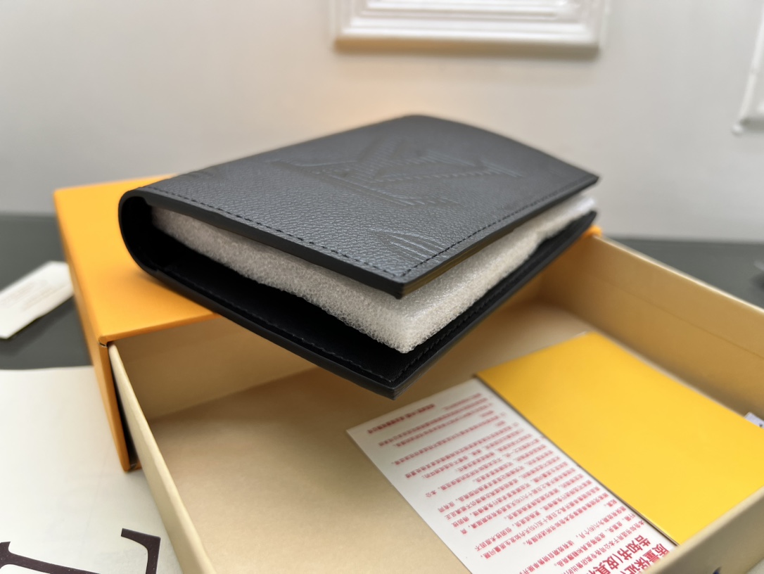 Passport holder held in hand, showing size and portability