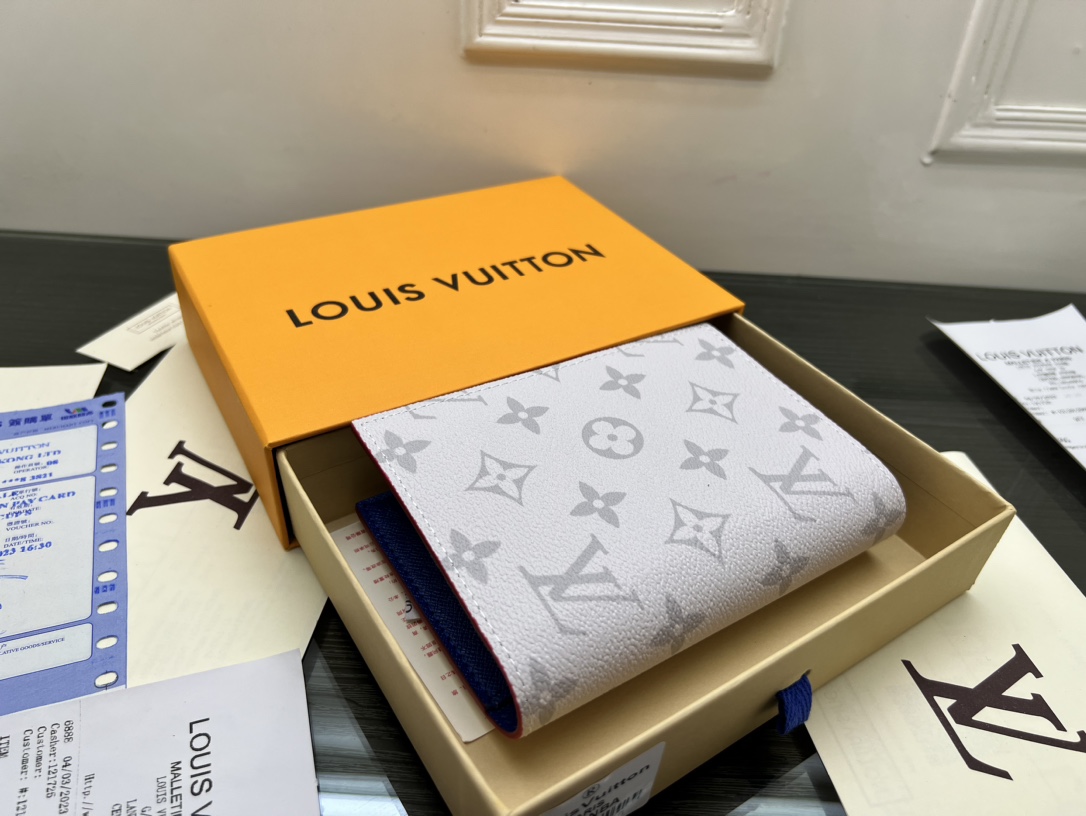 Leather Passport Wallet Open