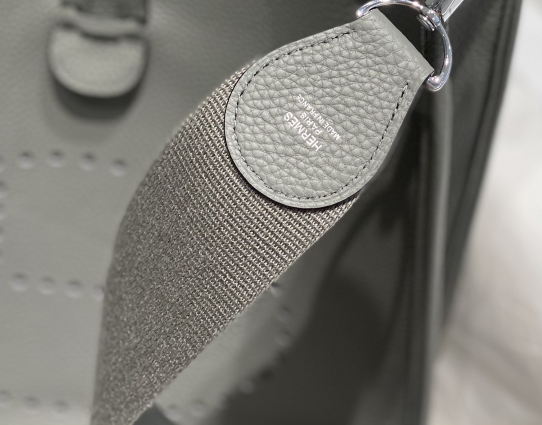 Hermes Grey Evelyne 29 Crossbody Bag, Leather, Classic Perforated H Logo 9 i1687358016 2104 7