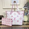 Fashion Louis Vuitton LV Neverfull Good Handbags Tote Bags Apricot Color Blue Pink Canvas M22979