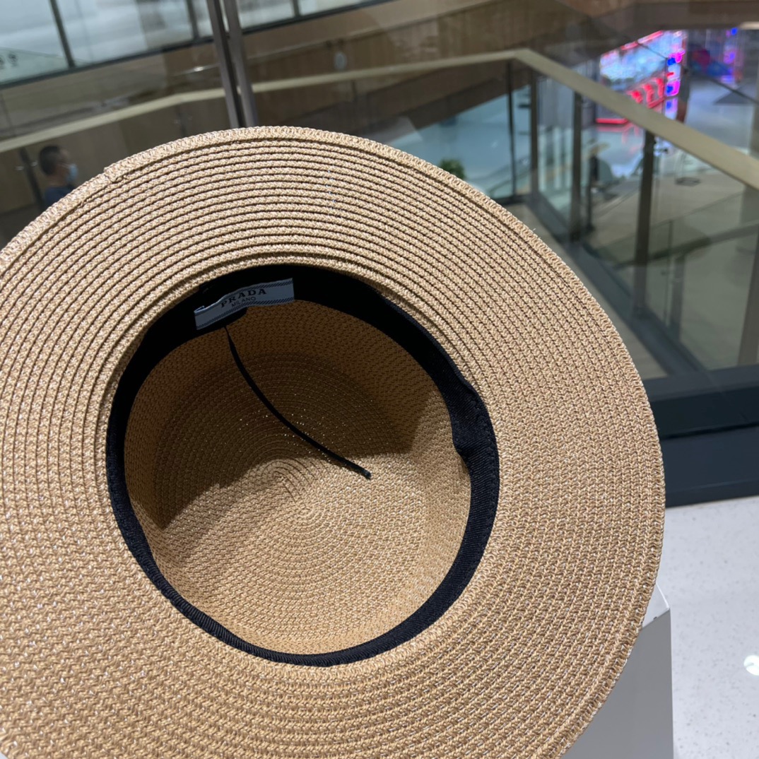  普拉达草帽，高级定制，超好看帽型珍珠配饰，头围57cm